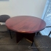 Mahogany 42" Round Office Meeting Table w/ Cross Base